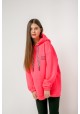 Толстовка-худи малиновая текстовый принт